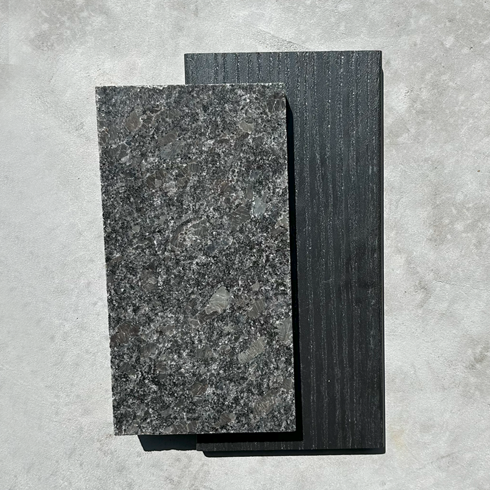 Image of 6ft Outdoor Kitchen - Black Cabinet w/ Black Granite Countertop
